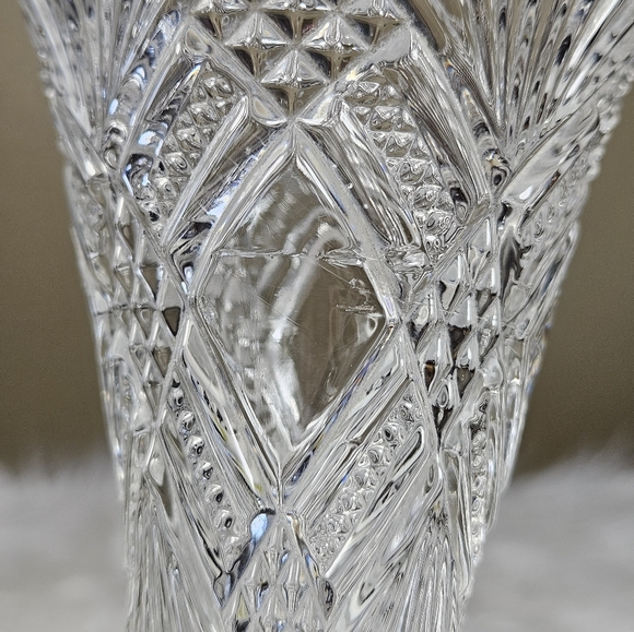 Vintage EAPG Art Clear Pressed Glass Flower Bud Vase 8 in Antique - Picture 4 of 11